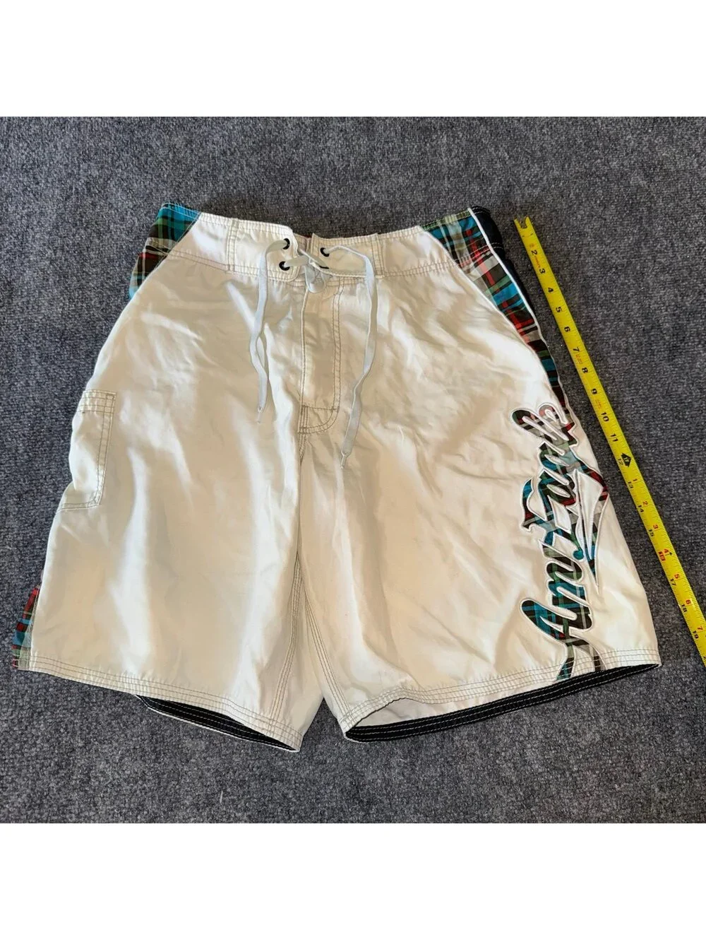 American Eagle Script Spellout Surf Board Shorts Mens SM 30 Vtg y2k 90s Rare